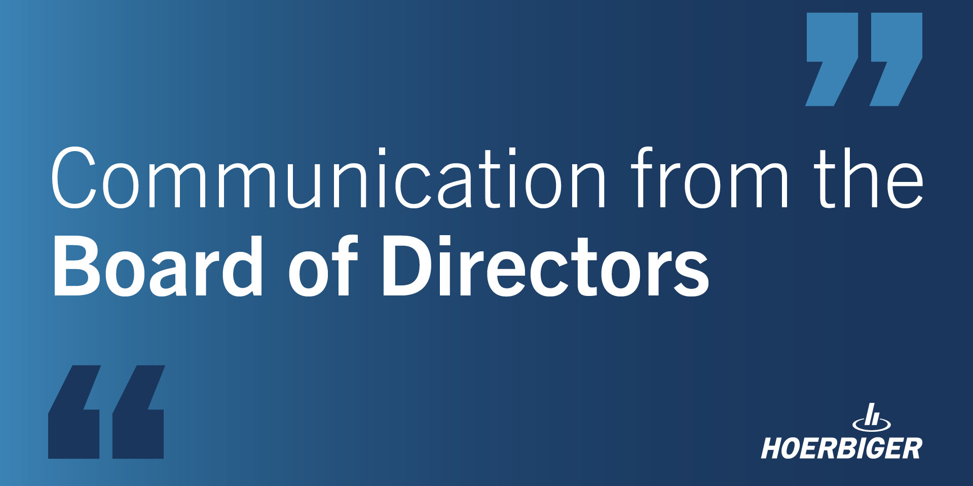 Key Visual Communication from the Board of Directors Key Visual Communication from the Board of Directors